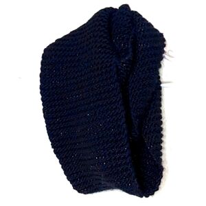 Black Knit Glittery Infinity Scarf